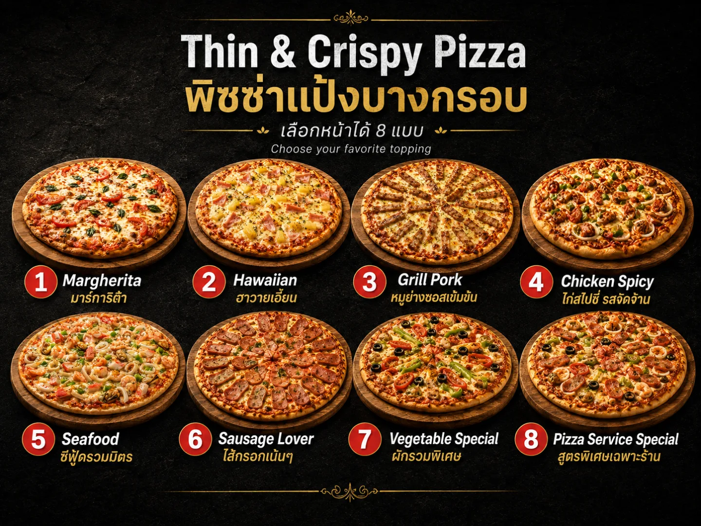 พิซซ่าแป้งบางกรอบ